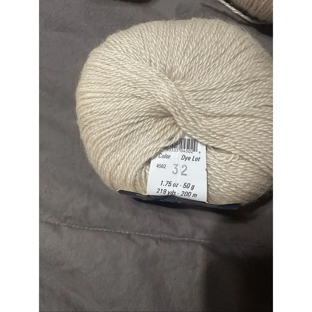 Berroco Folio tan cream alpaca blend yarn 3 skeins 1.75oz knitting crochet